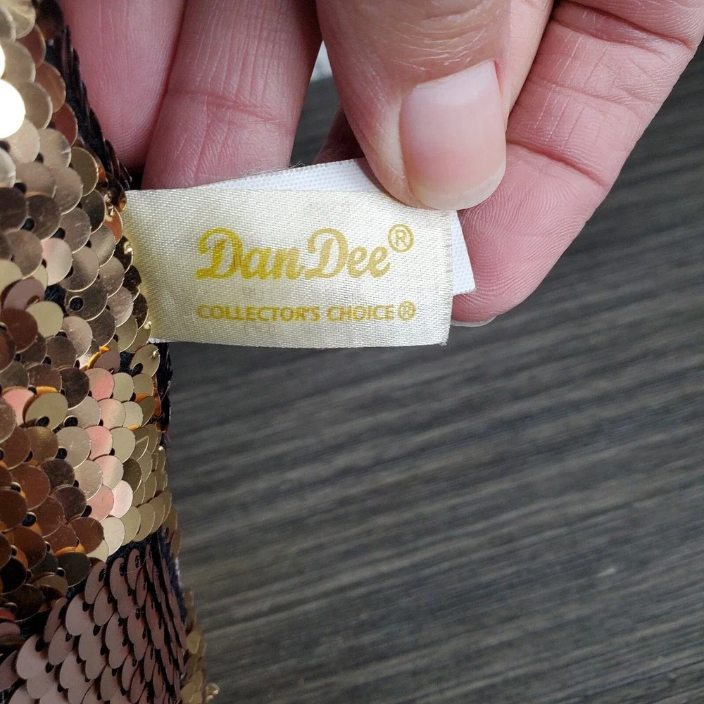Dan Dee Metallic Flip Sequin Daschund Wiener Plush‎ Dog (BRONZE  GOLD) 18